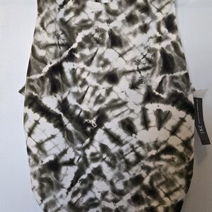 INC International Concepts Black and White Tie-Dye Tank Top